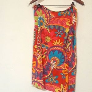 VTG.CANVASBACKS  60's - 70's PRINT LG SKIRT U.S.A.